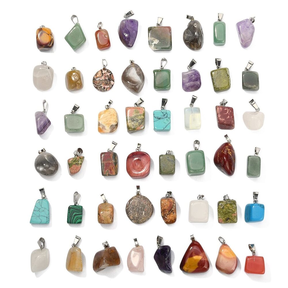 8269 50pcs Natural Random Reiki Nugget Gemstone Charms Irregular Healing
